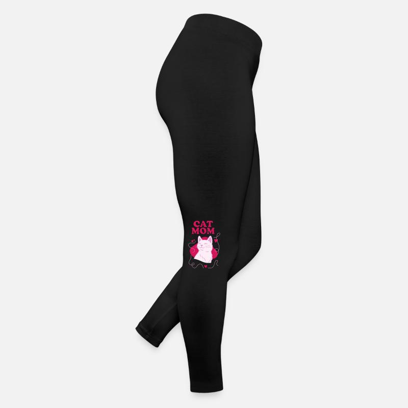Cat Mom Pink Frauen Jersey Leggings