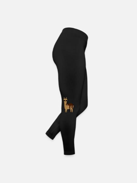Sloth llama friends sleeping - Women’s Jersey Leggings - black - Right