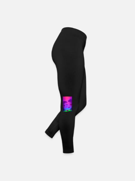 Mushroom Vertical Forest 2 - Women’s Jersey Leggings - black - Right