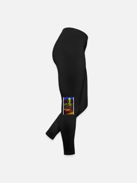 Creepy Horror Comic Alien on a strange planet - Women’s Jersey Leggings - black - Right