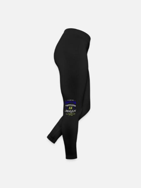 hund humor tier dogge geburtstag lieben welpe - Frauen Jersey Leggings - Schwarz - Rechts