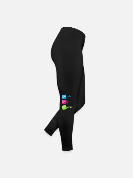 "MOM (Made of Moon)" Alles Gute zum Muttertag - Frauen Jersey Leggings - Schwarz - Rechts