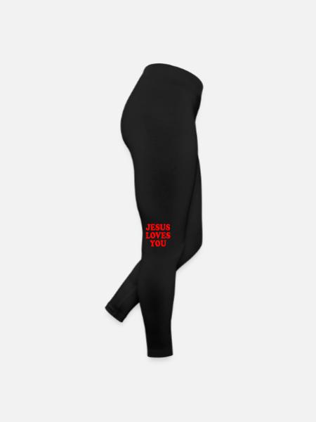 Jesus loves you - Legging en jersey Femme - noir - Droite