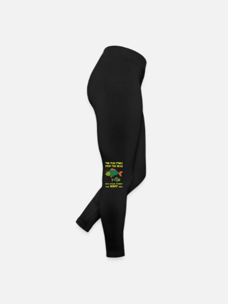 Le fish stinks from the head. Le poisson pue la tête - Legging en jersey Femme - noir - Droite