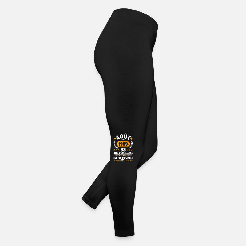 Cadeau D'anniversaire Rétro 33 Ans Août 1989 Legging en jersey Femme