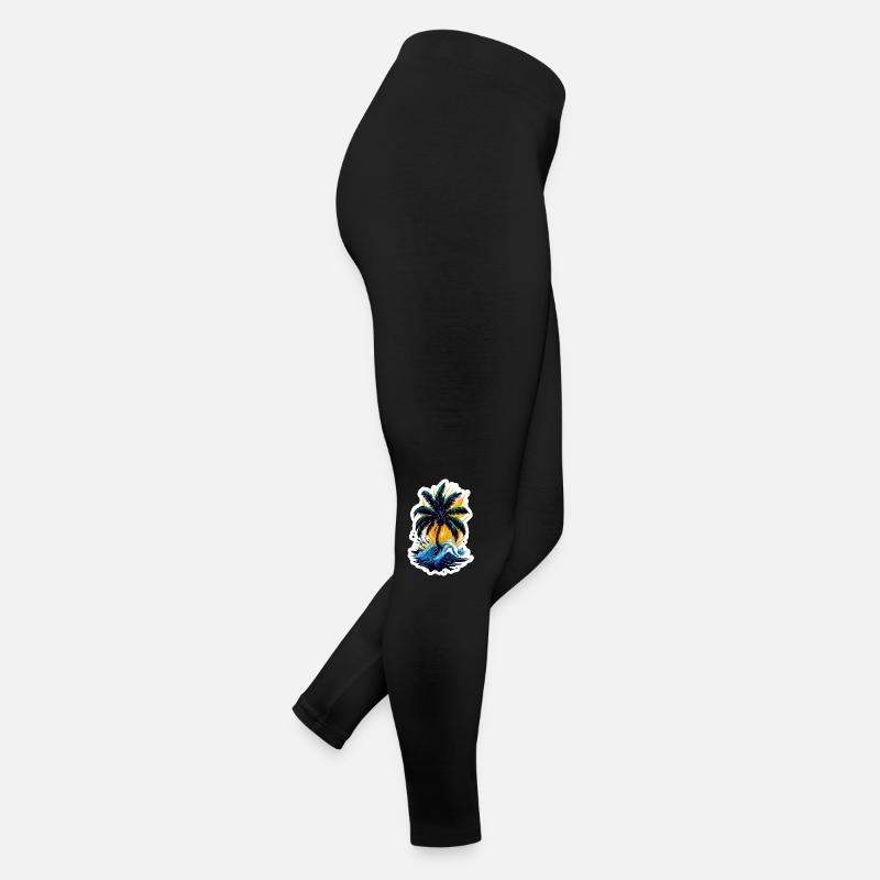 Palme im Meer Frauen Jersey Leggings