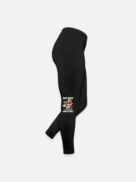 Holy Jesus riding a donkey - Frauen Jersey Leggings - Schwarz - Rechts