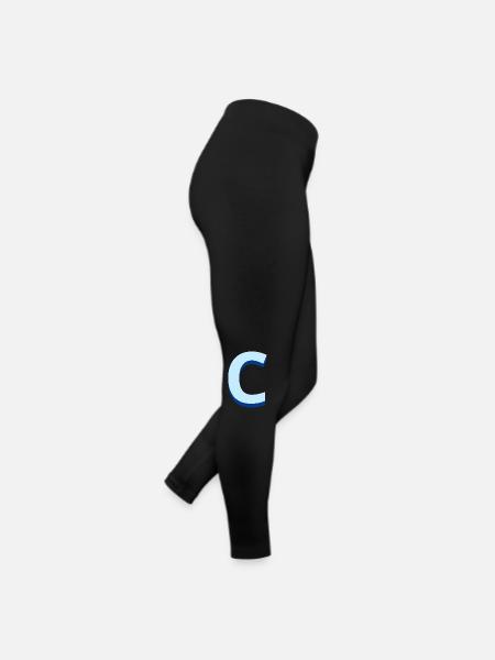 Pop und moderner blauer Buchstabe c - Frauen Jersey Leggings - Schwarz - Rechts