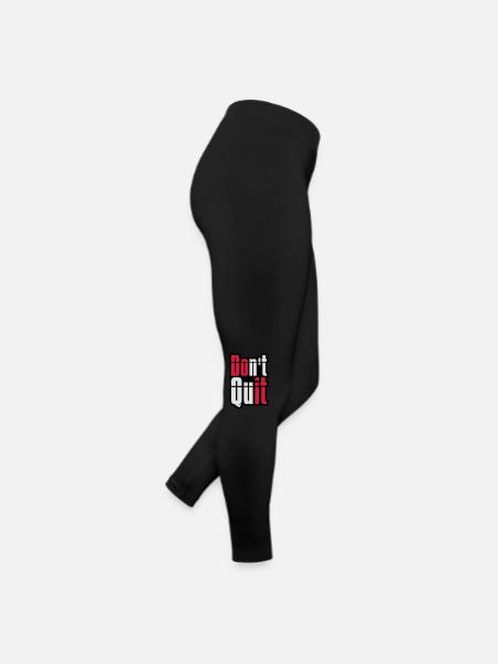 rahmen don t quit nicht aufgeben do it tue es text - Frauen Jersey Leggings - Schwarz - Rechts