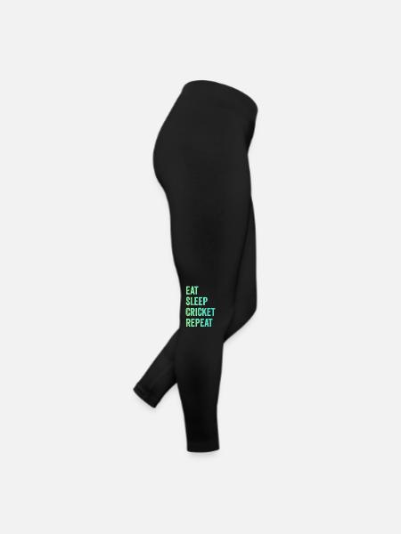 Eat Sleep Cricket wiederholen - Frauen Jersey Leggings - Schwarz - Rechts