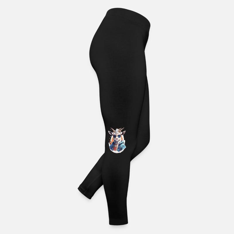 Chèvre avec lunettes de soleil Legging en jersey Femme