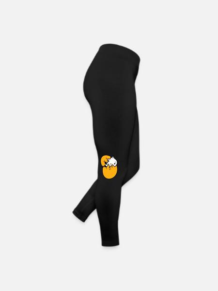 Vogel Ente schlüpft Ei Ostern Osterei Baby Kind - Frauen Jersey Leggings - Schwarz - Rechts