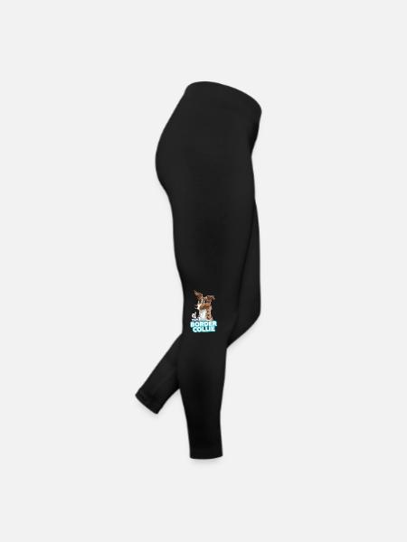 TEAM Border Collie Short Hair - MerleTri Red - Women’s Jersey Leggings - black - Right