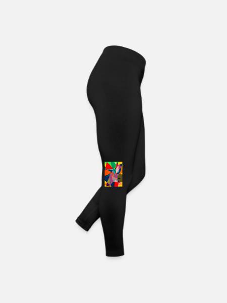 Abstract painting. Abstract paint - Women’s Jersey Leggings - black - Right