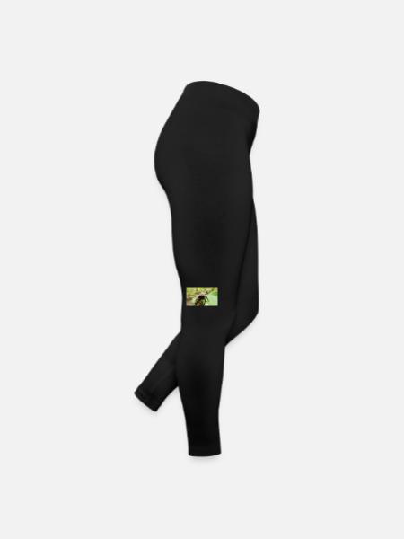 Blaue Holzbiene Makro-Fotografie - Frauen Jersey Leggings - Schwarz - Rechts