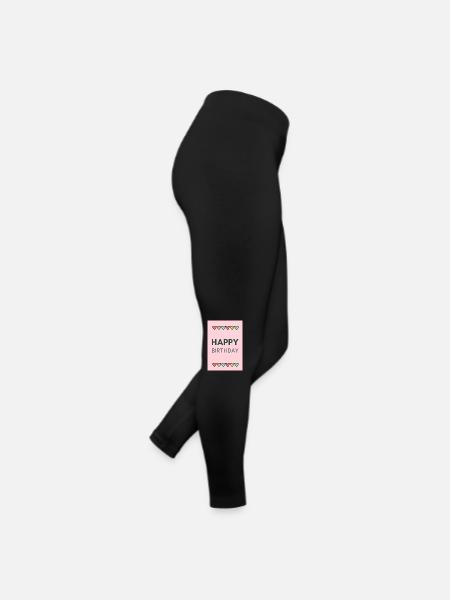 GEBURTSTAG, ALLES GUTE ZUM GEBURTSTAG, ALLES GUTE ZUM GEBURTSTAG - Frauen Jersey Leggings - Schwarz - Rechts
