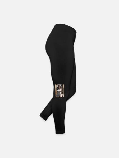 Femme dans une ruelle, ville,Généré AIw - Legging en jersey Femme - noir - Droite