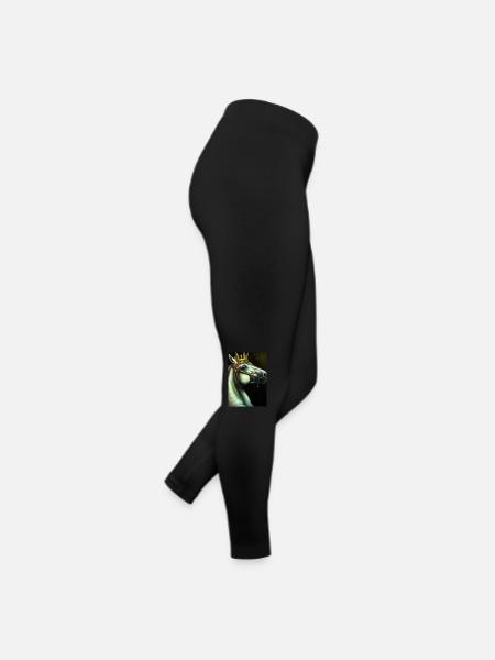 Pferd mit Krone - Frauen Jersey Leggings - Schwarz - Rechts