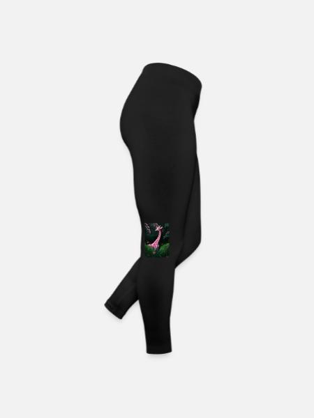 Rosa Giraffe - Frauen Jersey Leggings - Schwarz - Rechts