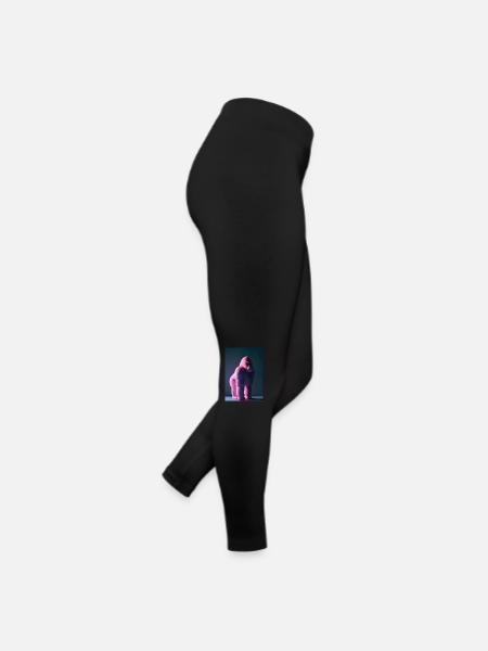 Rosa Gorilla - Frauen Jersey Leggings - Schwarz - Rechts