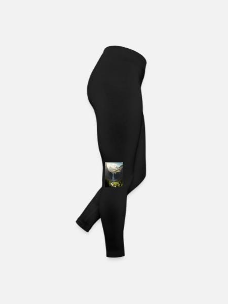 Wasserfall in der Natur - Frauen Jersey Leggings - Schwarz - Rechts