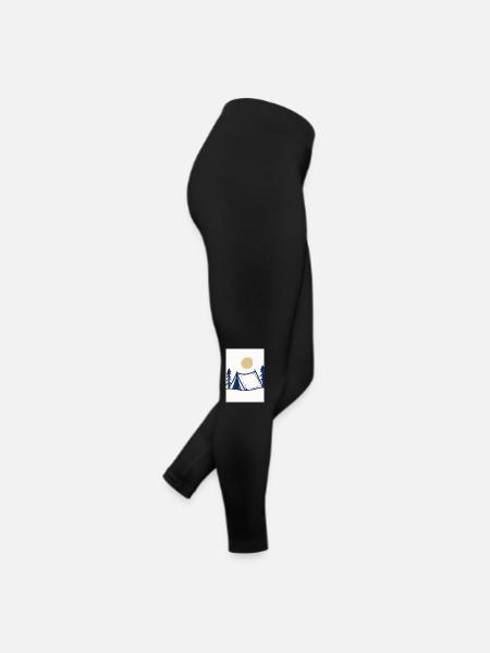 Camping-Zelt - Frauen Jersey Leggings - Schwarz - Rechts