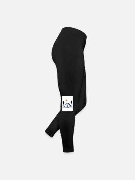 Camping-Zelt - Frauen Jersey Leggings - Schwarz - Rechts