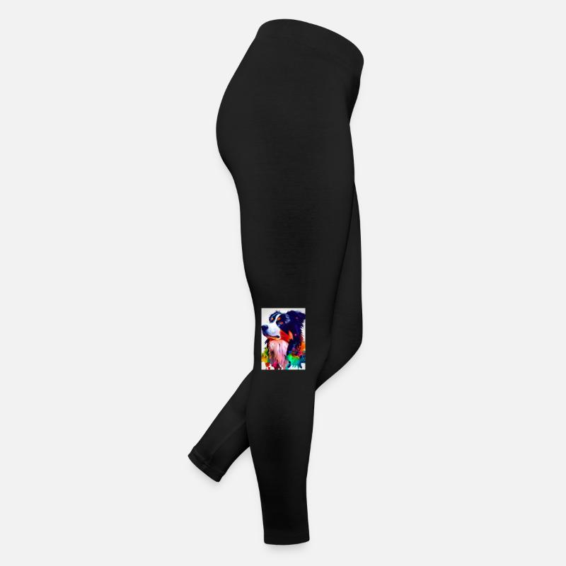 Bunter Border Collie Frauen Jersey Leggings