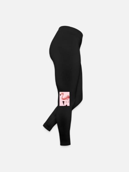 Falmingo trägt Sneaker - Frauen Jersey Leggings - Schwarz - Rechts