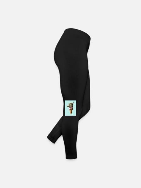 Kaktus-Eiscreme - Frauen Jersey Leggings - Schwarz - Rechts