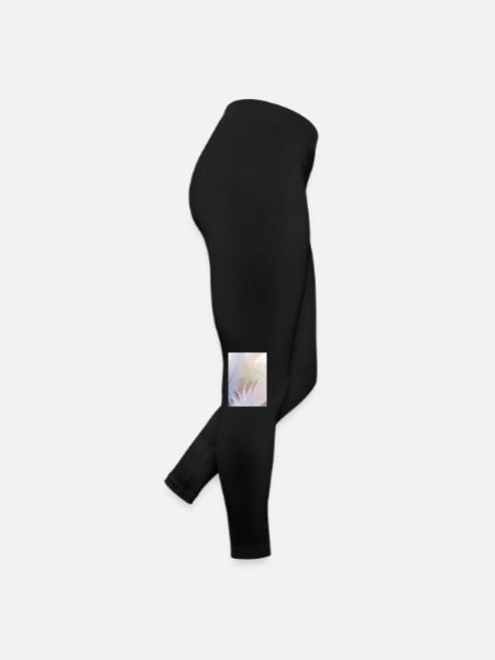Pastellfarbene Federn - Frauen Jersey Leggings - Schwarz - Rechts