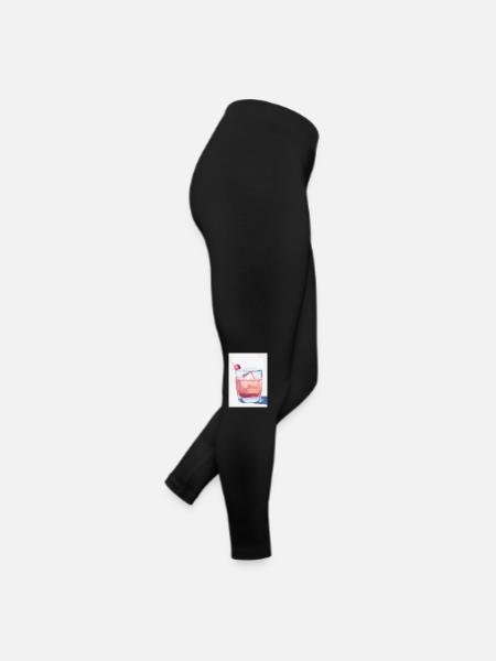 Cocktail mit Kirsche - Frauen Jersey Leggings - Schwarz - Rechts
