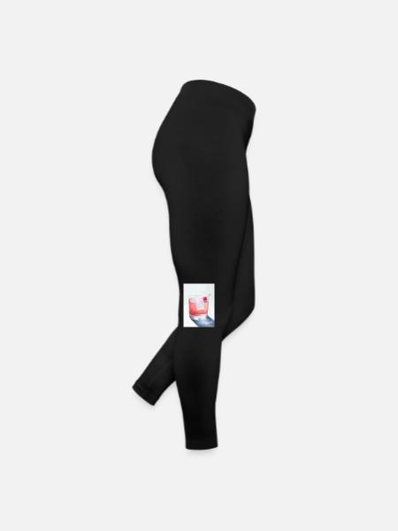 Cocktail mit Kirsche - Frauen Jersey Leggings - Schwarz - Rechts