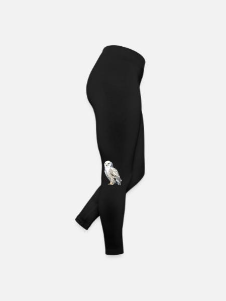 SnowyOwl 02 - Frauen Jersey Leggings - Schwarz - Rechts