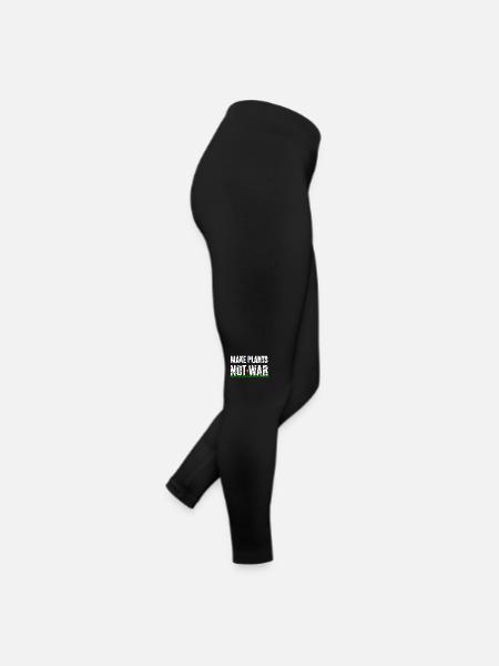 Make Plants Not War - Frauen Jersey Leggings - Schwarz - Rechts