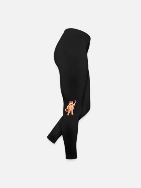 Selphie cat - Women’s Jersey Leggings - black - Right