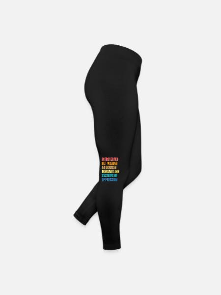 Introverted But Willing To Discuss Dismantling - Women’s Jersey Leggings - black - Right