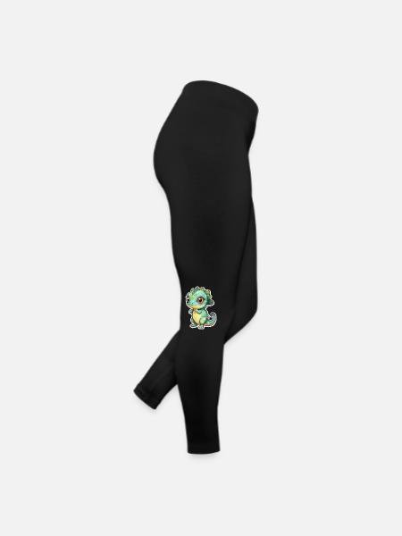 Cute Chameleon - Women’s Jersey Leggings - black - Right