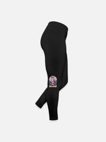 Hoo's Tripping Owl Design - Women’s Jersey Leggings - black - Right