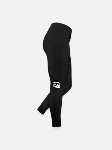gesicht cool dj musik party feiern sonnenbrille ko - Frauen Jersey Leggings - Schwarz - Rechts