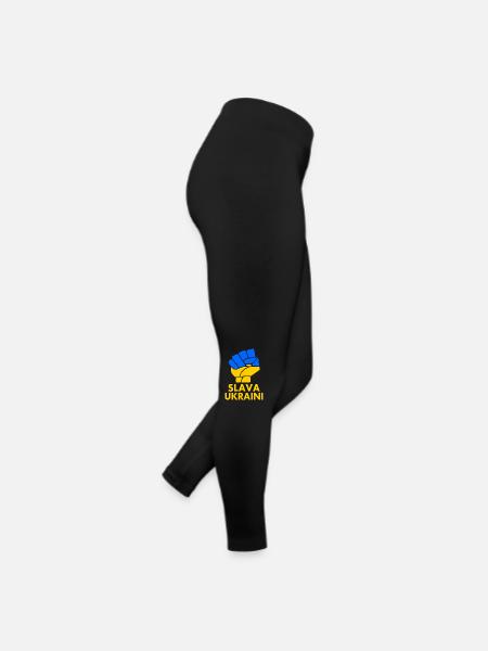Slava ukraini - Frauen Jersey Leggings - Schwarz - Rechts
