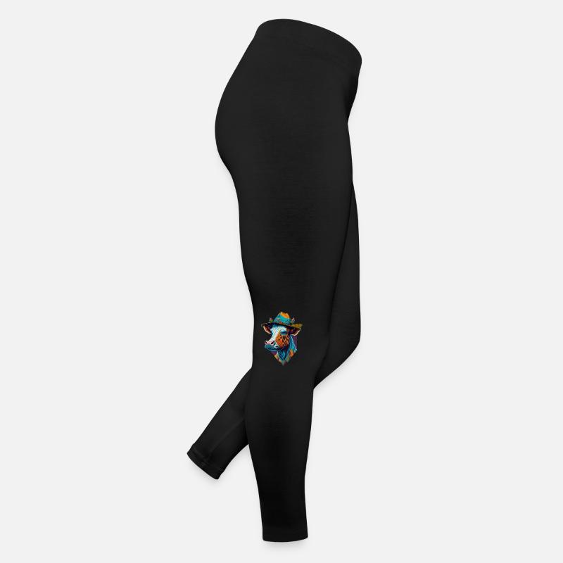 Colorful cow with hat Funny cows Farmer Farmer Women’s Jersey Leggings