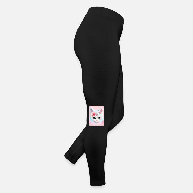 Weiße Katze Frauen Jersey Leggings