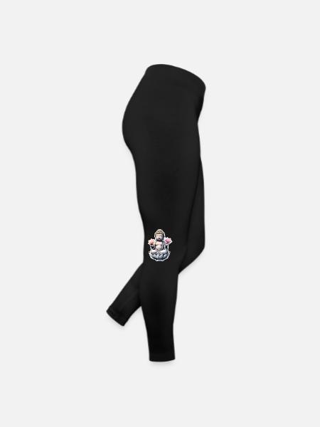 Baby Buddha - meditation yoga relaxation - Women’s Jersey Leggings - black - Right