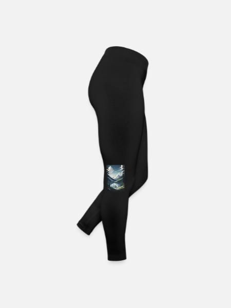 Der Seelen- See - Frauen Jersey Leggings - Schwarz - Rechts