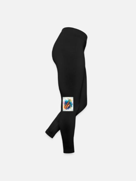 Watercolor saxophone - Women’s Jersey Leggings - black - Right