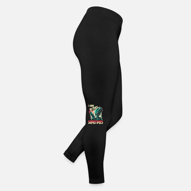 I Come in Peace...Sometimes - Retro Alien Sci-fi Women’s Jersey Leggings