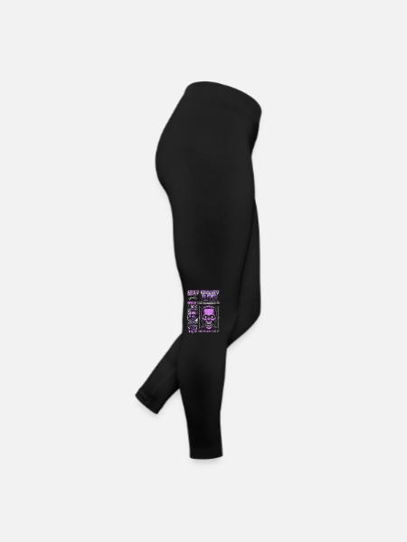 Stay Spooky Ghost White & Lilac Halloween Season - Women’s Jersey Leggings - black - Right
