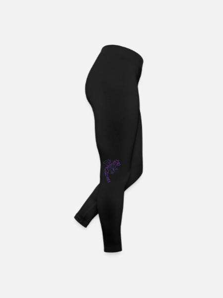 Nuri le petit dragon, violet - Legging en jersey Femme - noir - Droite