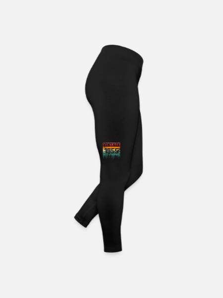1955 Vintage 1955 Retro Birthday Gift - Women’s Jersey Leggings - black - Right